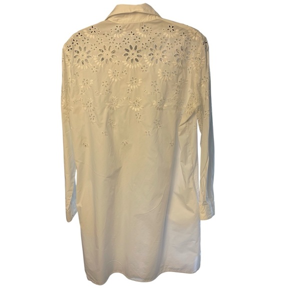 PAULE KA White Eyelet Swim Cotton Cover-Up/Resort Wear Dress, Beachy, EU 40/US 8 - Picture 6 of 10